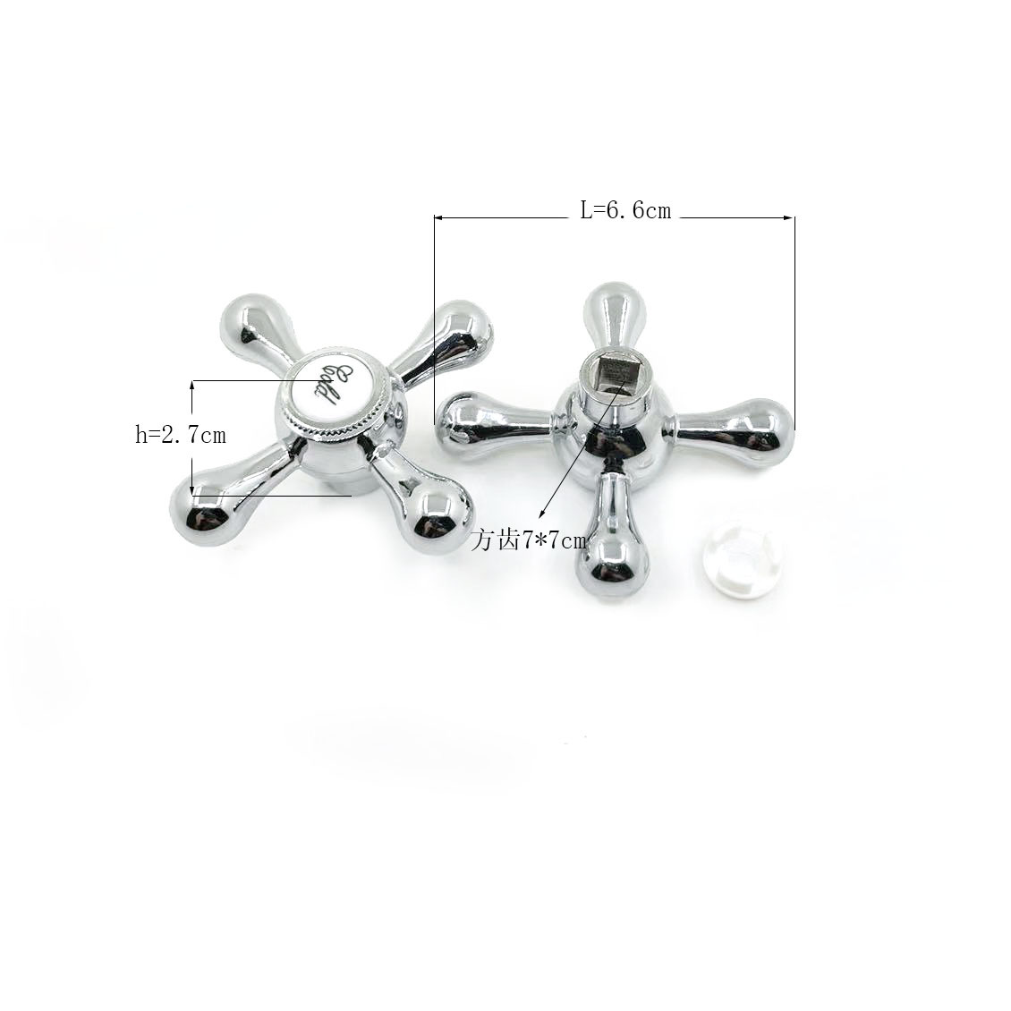 Manija Volante Cruzado para Grifo de Plástico ABS Galvanizado, Transparente para Válvula Triangular image 15