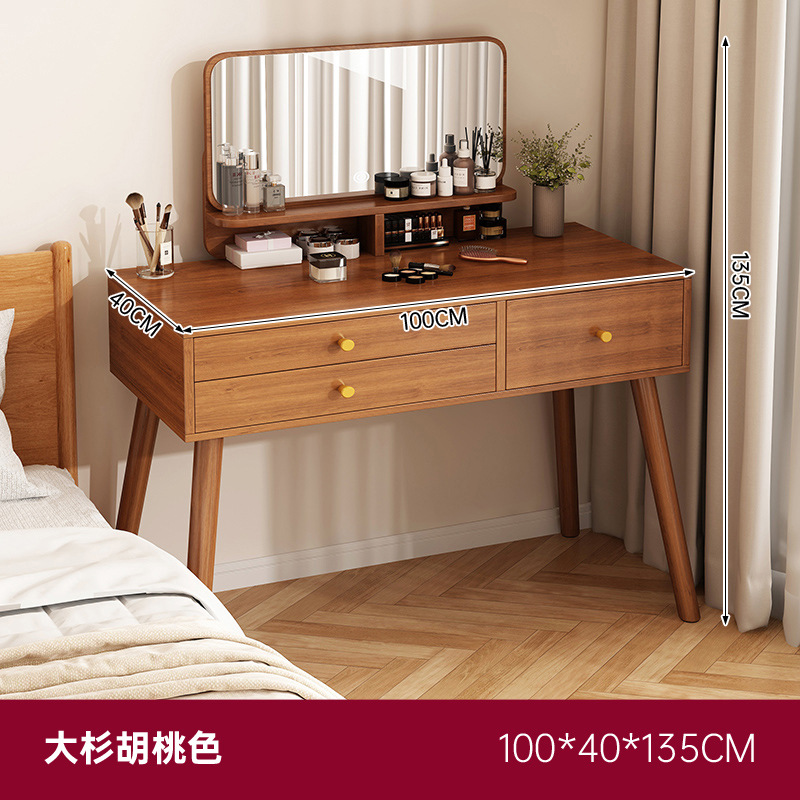 Xiangpei al por mayor dormitorio de apartamento pequeño, mesa de maquillaje de alta gama, espejo de maquillaje, tocador de lujo ligero integrado