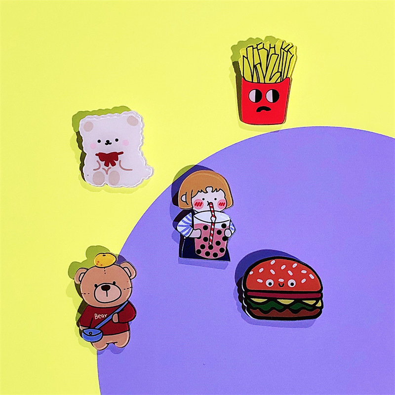 萌えかわいいアクリルバッジのブローチ卸売りの女の子のバッグのアクセサリーは穴を開けてペンをかけることができます。|undefined