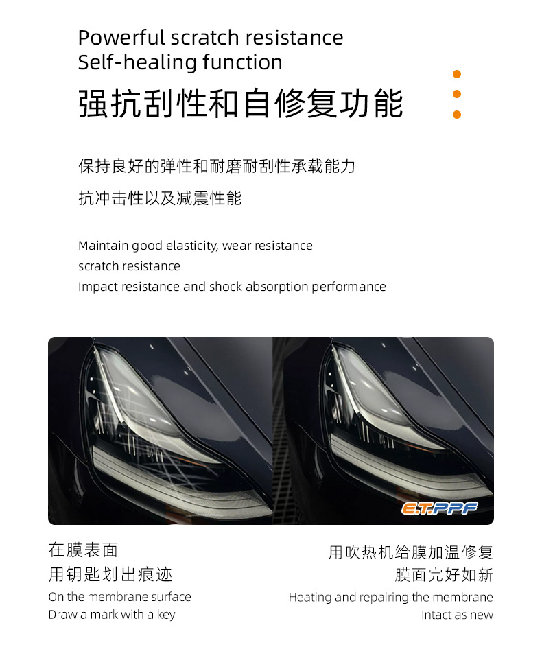 Photochromic Tpu Headlight Protective Film, Anti-Scratch, Self-Healing, Scratch-Resistant, Automotive Supplies, Tinting Film, Blackening Modification Wholesale