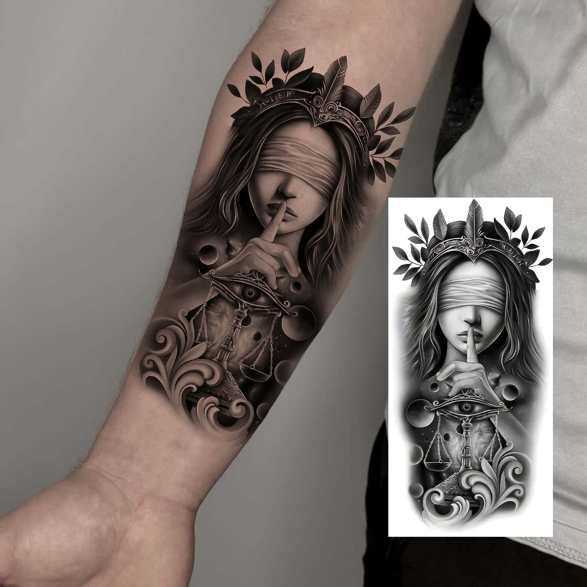 Nuevos productos transfronterizos de tatuaje de ángel, pegatinas de tatuaje de brazo europeas y americanas, tatuaje temporal Temu