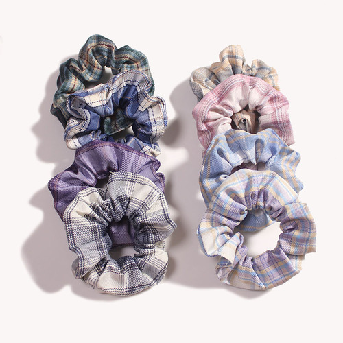 Sweet set jk large intestine hair band headband college style girl internet celebrity jewelry plaid fat intestine hair band hair accessories wholesale
