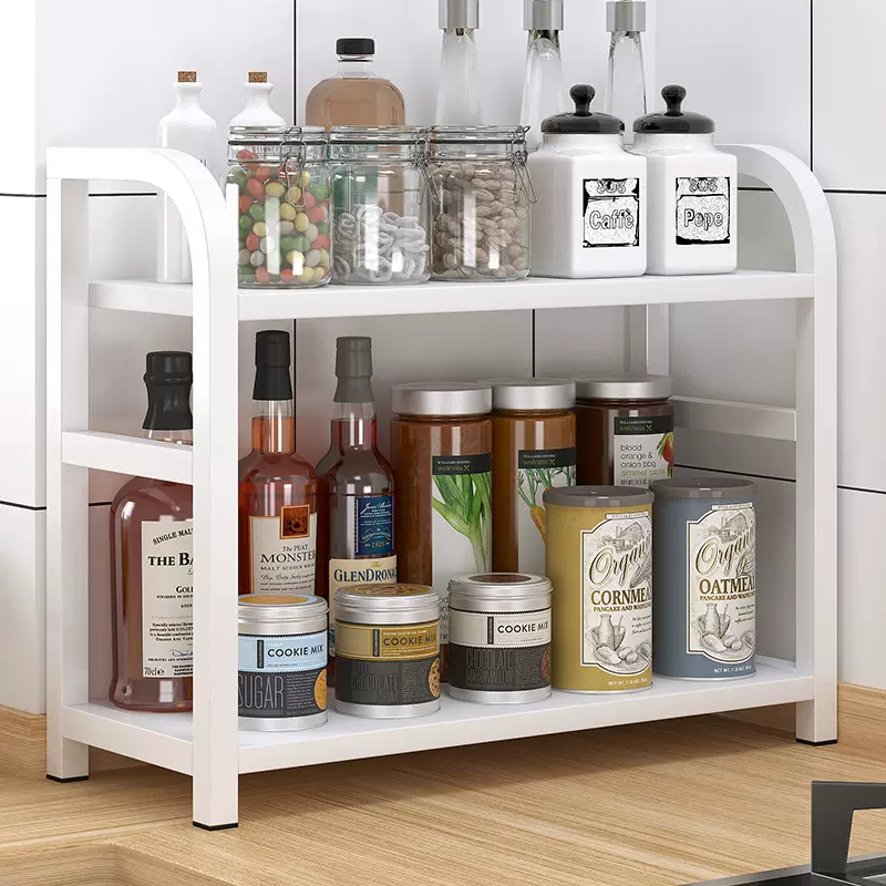 厨房置物架微波炉碗筷调料用品多功能储物架家用落地多层收纳架子