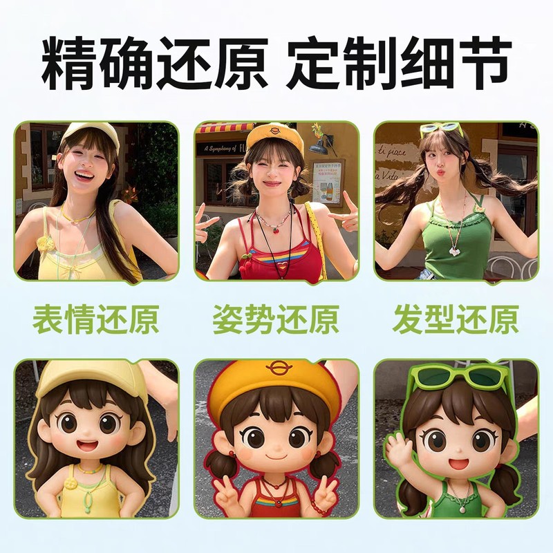 情人节手办建模盲盒公仔q版卡通人偶情侣照片摆件diy人物生日礼物|undefined