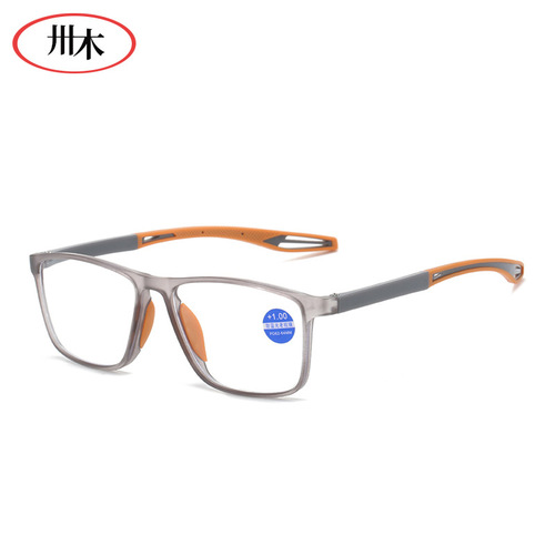 New Cross-border Anti-blue light Reading Glasses for Middle-aged and Elderly People, TR Large Frame Reading Glasses for Men and Women, High Definition Sports Reading Glasses