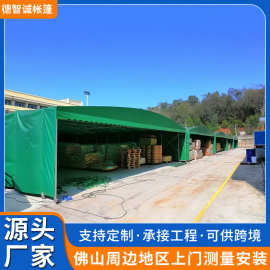 工厂可移动手动雨棚伸缩阳光棚推拉篷物流仓储仓储货物棚跨境定制