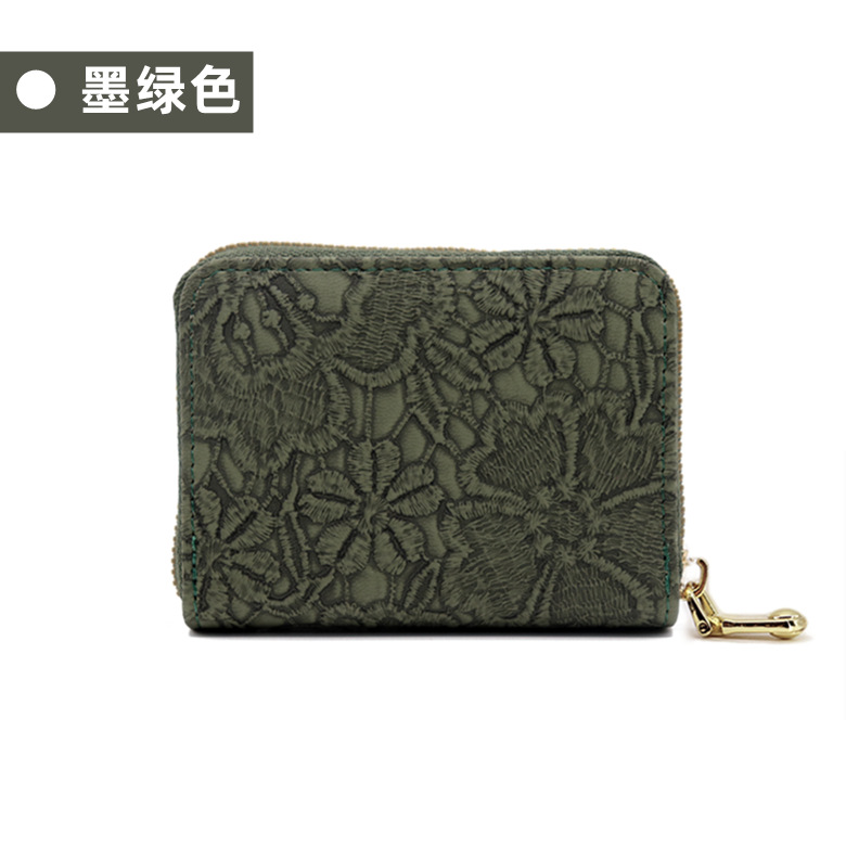 Nuevo estilo imitación encaje patrón órgano bolsa exquisito pequeño monedero Luz Retro titular de la tarjeta multi-funcional multi-Tarjeta titular de la tarjeta