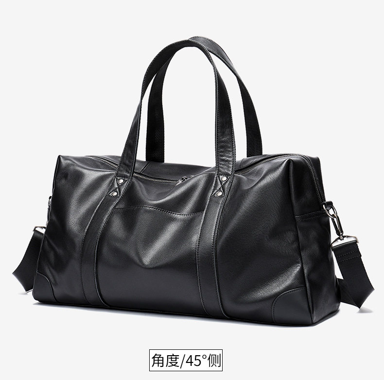Túi du lịch nam da bò thật Malute dung tích 20–35L chống thấm nước, túi xách tay kiêm đeo chéo tập gym — Màu đen, màu xám đậm chi tiết 21