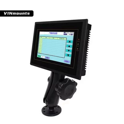 Противоугонный кронштейн для дисплея инженерного транспорта, монтажные отверстия VESA75x75 для вилочного погрузчика, кронштейн с шаровой головкой для промышленного компьютера.