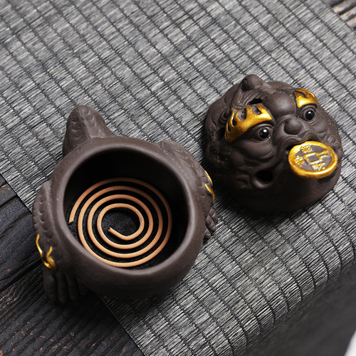 New Zen style purple sand golden toad incense burner tea pet creative plate incense burner incense tea ceremony tea pet multi-purpose incense burner ornaments