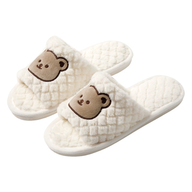 Медведь закрытый с открытым носком теплый закрытый Домашний Деревянный Пол тапочки теплый