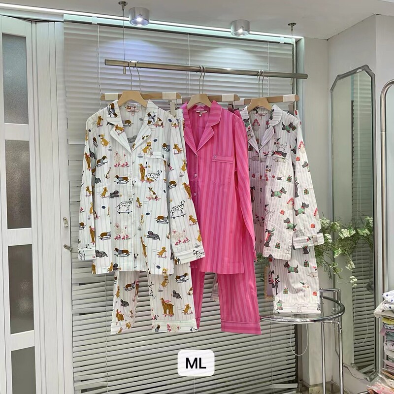 2025 Autumn and Winter New Soft Comfortable Cotton Silk Long-sleeved Home Clothes Casual Skin-friendly Cotton Big Brand Women's Live Pajamas