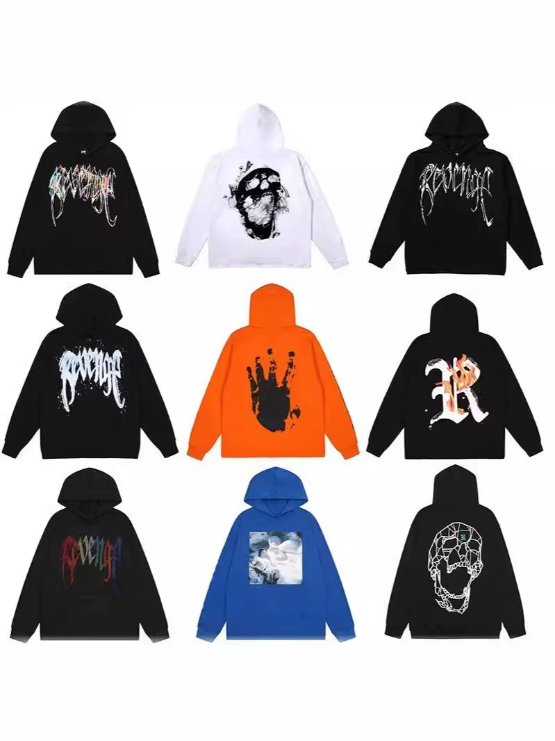 Прилив свитер киль пары черепа американские мужчины и женщины свободные хлопковые толстовки с капюшоном