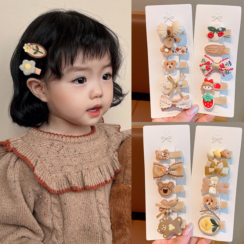 Otoño y invierno para niños paquete de tela completa abrazadera de cabello de alta calidad no lastimará el cabello de niña curry tocado de niña encantadora