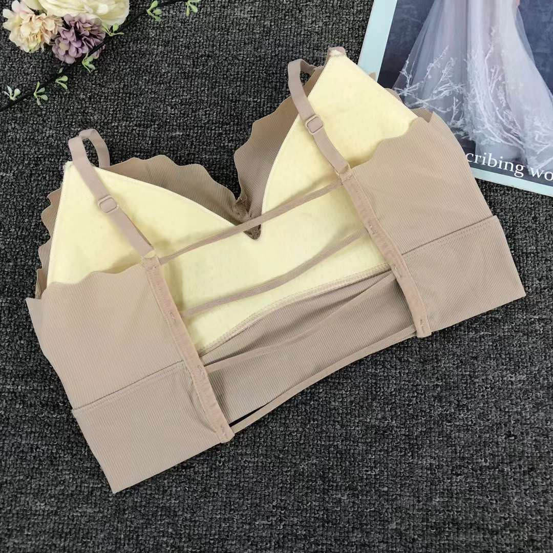 Nueva taza de látex sin marcas de alta calidad, chaleco de dama sin anillo de acero, bra de yoga, ropa interior deportiva, mujer al por mayor