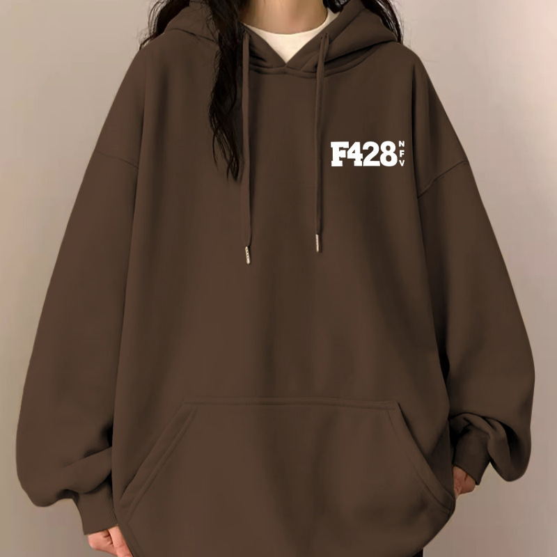 Plus Size 1.0-150kg Hooded Thin Sweatshirt For Women, New Autumn And Winter Printed Loose Lazy Style Long Sleeve_voghion.com