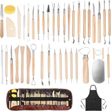 跨境陶艺画刀粘土工具全品 diy木质制陶工艺品 陶泥泥塑黏土工具