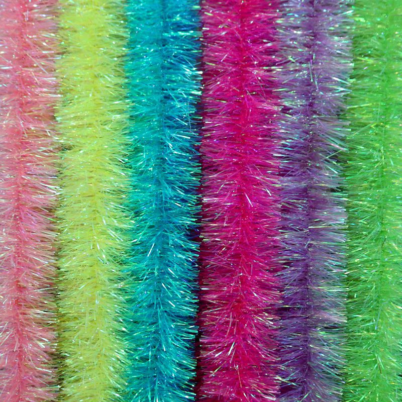 Decoración navideña transfronteriza rayas de lana fluorescente nacional colorido guirnalda Festival celebración decoración rayas de colores 2 M