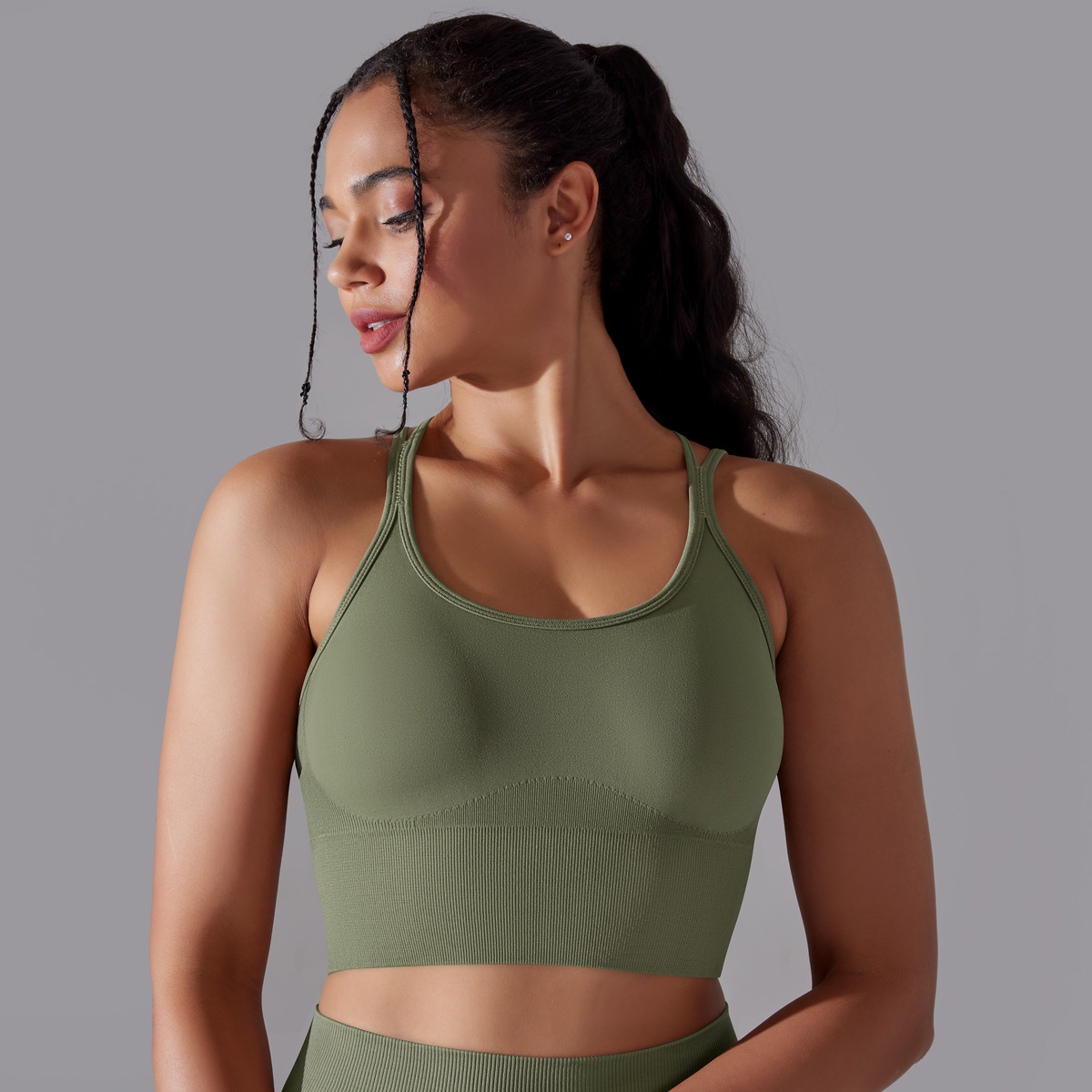 Simple Style Sports Solid Color Nylon Cotton Blend U Neck Tracksuit Vest Jogger Pants Leggings display picture 22