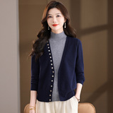 2025秋冬新韩版气质百搭针织假两件毛衣中青年妈妈装时尚女装上衣，女装针织衫/毛衣，妃慕昵服饰