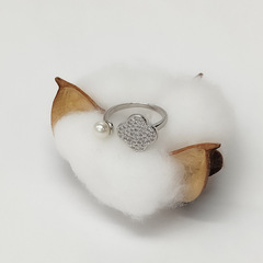 Four-Leaf Clover Ring for Women, 925 Silver, Mori Girl Style, Internet Sensation, Instagram Trendy, Cool, Best Friends&rsquo; Simple & Fresh Lucky Ring with Adjustable Opening on the Index Finger