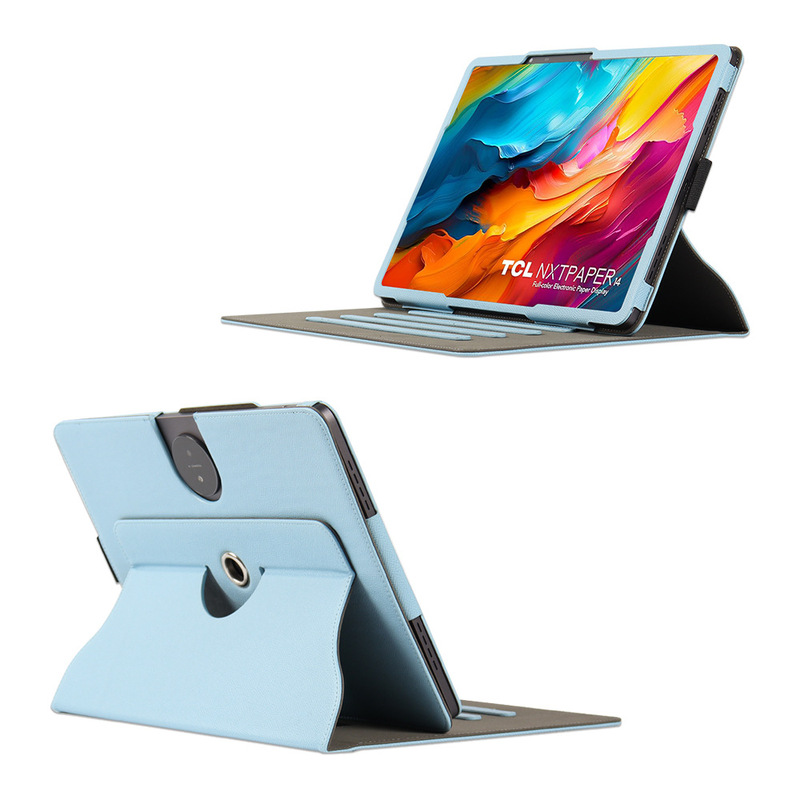 For TCL NXTPAPER 14 protective case 14.3 inch flat leather case hand holder rotating computer case 9194G