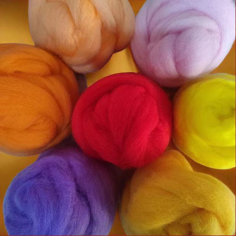 Factory Direct sales 70s Merino Colorful Wool Poke Material Package Felt Wool strips Are Fast and Floating-free