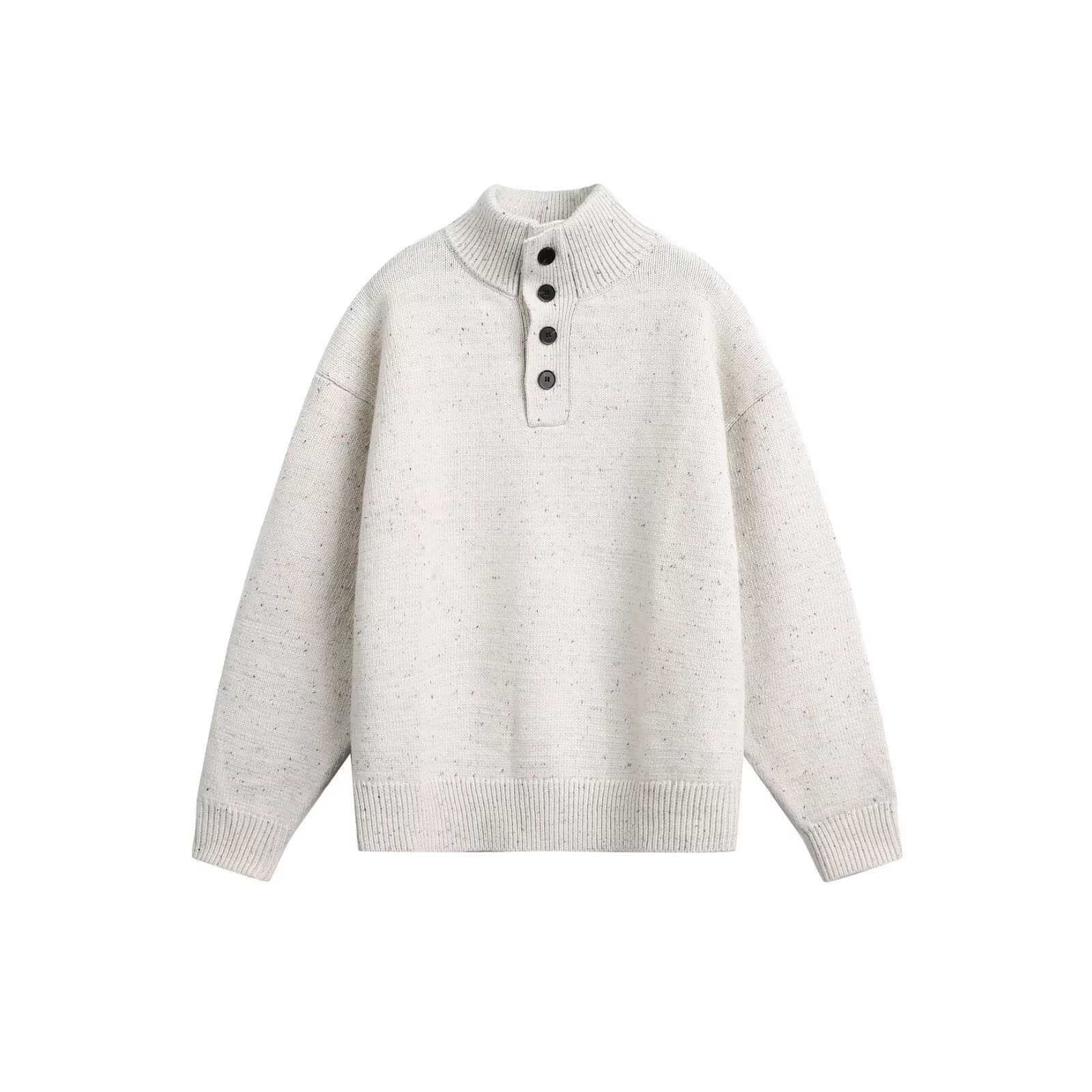 Explosiones transfronterizas de tamaño europeo de gran tamaño henry cuello jersey suéter masculino puntos de color coreano otoño invierno medio cuello fábrica al por mayor