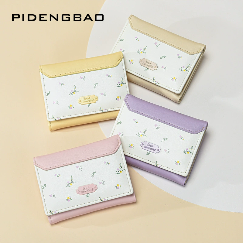 Wallet, thin Korean style compact wallet, 10.8 × 8.8 × 2.5 cm, multi-color options