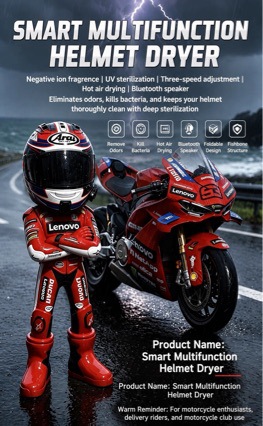 Human-shaped helmet dryer combines drying, aromatherapy, sterilization, and sound system into one, a popular cross-border TikTok product