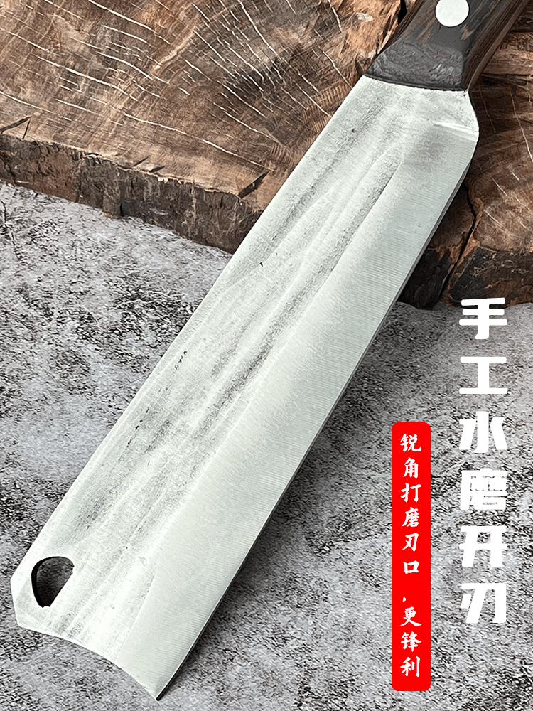 Cuchillo de leña forjado Cuchillo de leña portátil doméstico Cuchillo de leña agrícola Camping Cortar árboles Cortar bambú Despejar barricadas Cuchillo multiusos