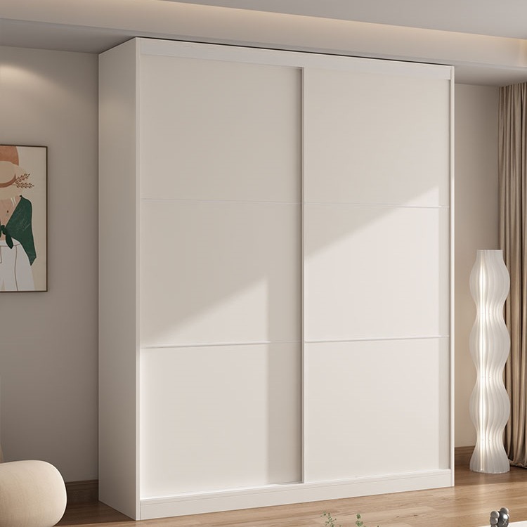 Sliding Door Wardrobe for Home Bedroom Solid Wood Wardrobe Children's Storage Cabinet Large Capacity Small Apartment Sliding Door Batch H^