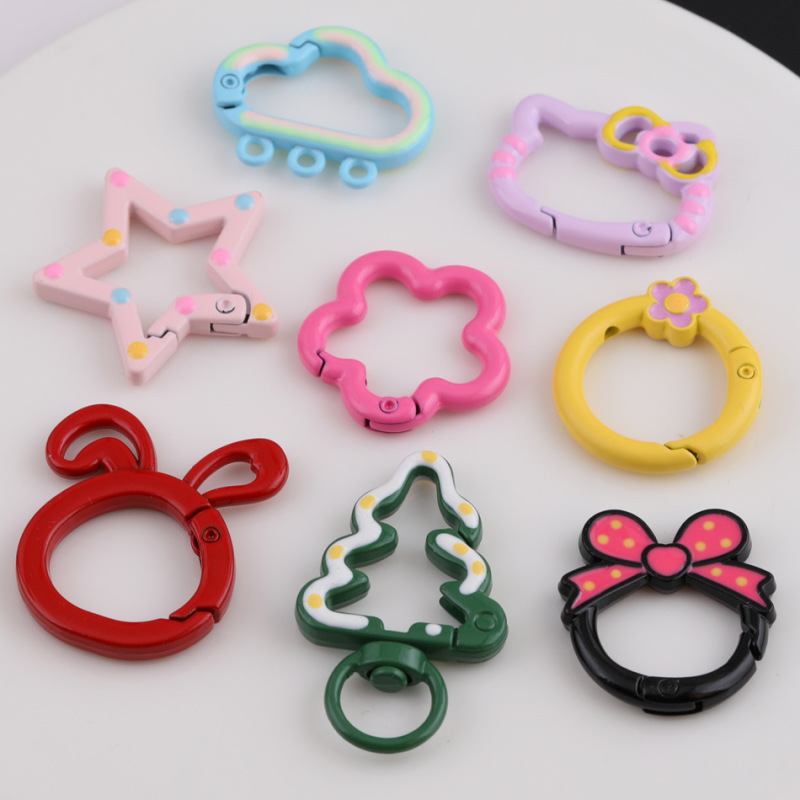 かわいいペイントハローキティクリスマスツリースプリングコイル diy 手作りバッグキーホルダージュエリー材料アクセサリー|undefined