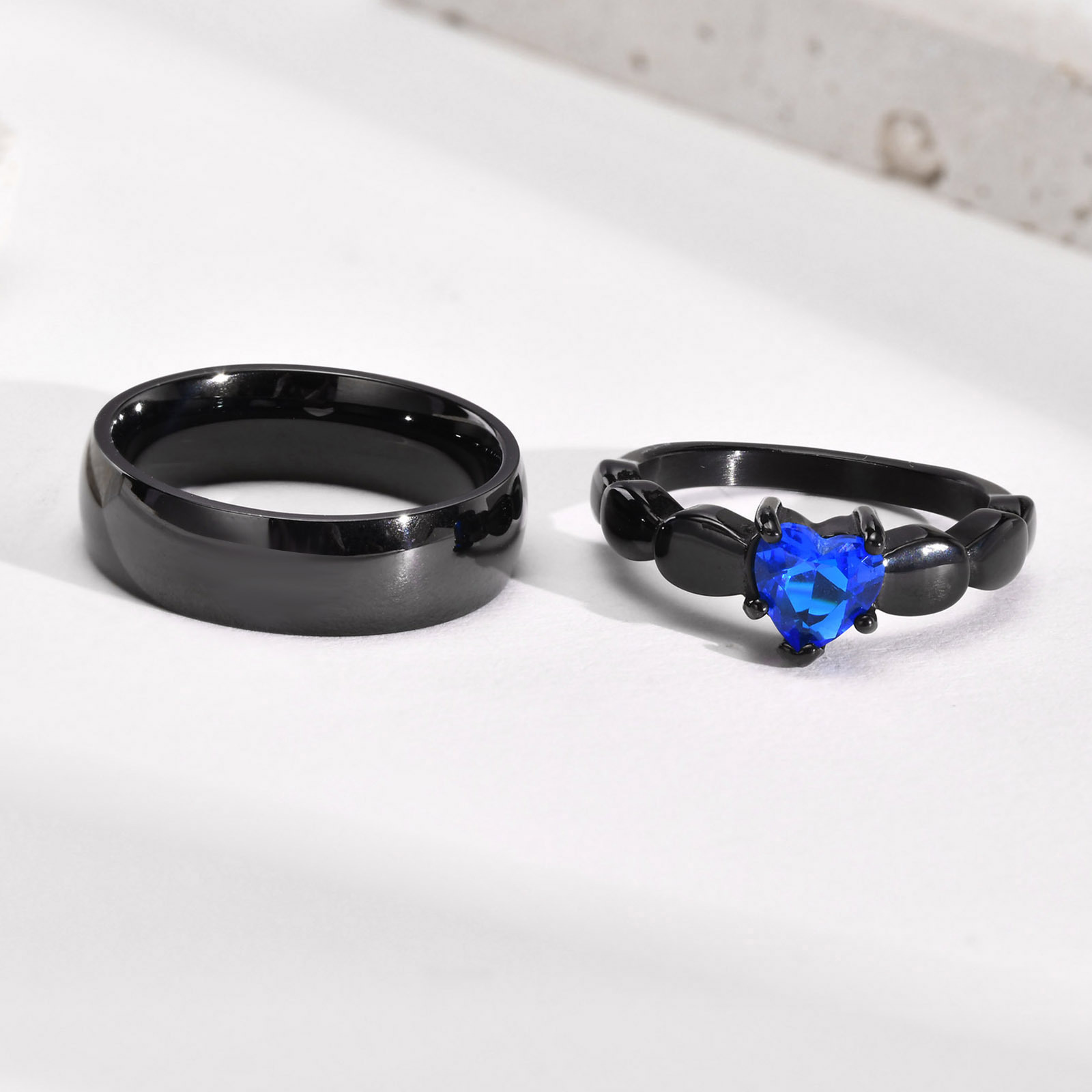 7g Weight Zircon Inlay Material Rings Classification 5, 6, 7 Ring Size Daily Occasion 304 Stainless Steel Material Heart Shape Pattern Couple Gender Inlay Design Simple Style Style Simple Style Heart Shape Titanium Steel Rings Inlay Zircon Stainless Steel Rings 4