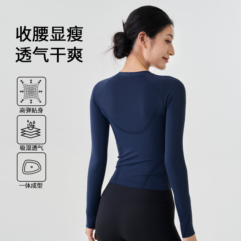 Seamless Knit Quick-Dry Women's Long Sleeve Yoga Shirt Sports Top Outdoor Yoga Pilates Fitness Apparel Seamless Knit Quick-Dry Women's Long Sleeve Yoga Shirt Sports Top Outdoor Yoga Pilates Fitness Apparel