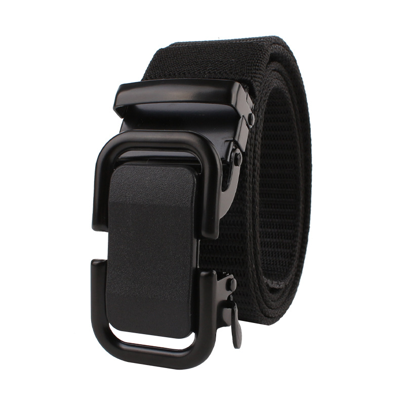 Cinturón hebilla automática de moda casual todo partido de nylon sin dientes cinturón de lona juventud estudiante pantalones cinturón en stock al por mayor