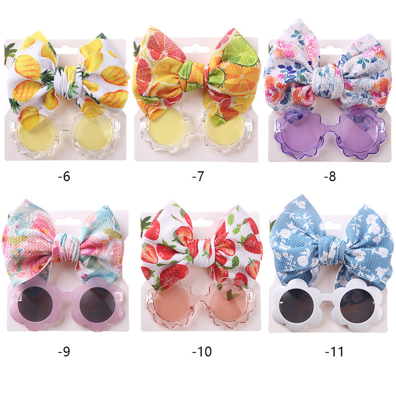 Children's Sunglasses Headband Set Fashionable Male and Female Baby Cute Anti-Uv Eye Protection Toy Sunglasses Headband Set