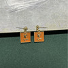 Orange earrings, retro universal silver needle, simple and elegant design