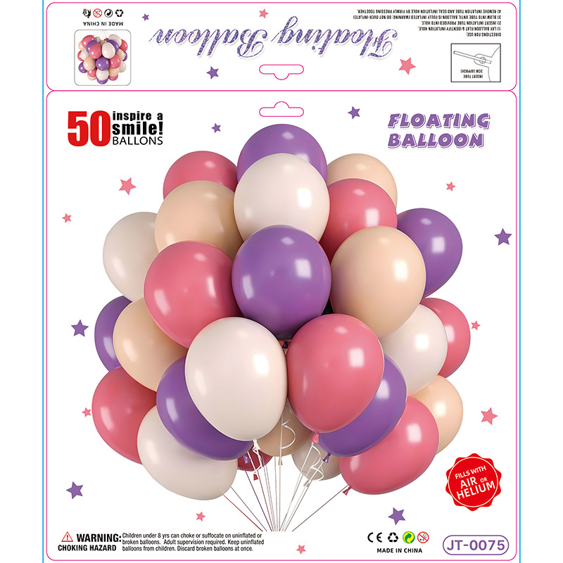 50Pcs set de globos transfronterizos al por mayor matte decoración de cumpleaños escena de decoración de la fiesta artículos de vestuario de alta calidad