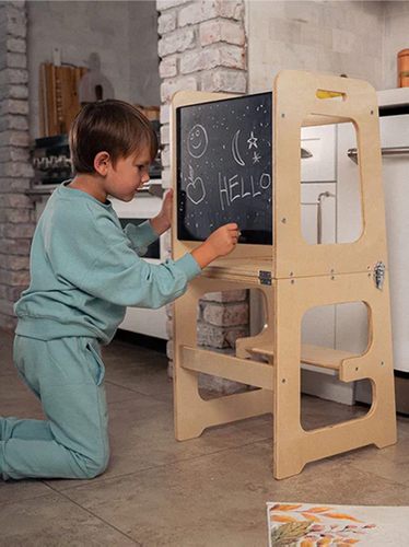 Wholesale Foldable Blackboard Step Stool Baby Handwashing Bench Children's Footstool Multifunctional Table and Chair Kitchen Stool Montessori Learning