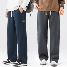 美式卫裤潮牌男士宽松直筒裤2025新款秋冬休闲运动阔腿垂感长裤男