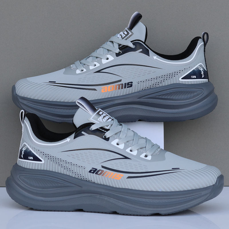 Autumn and Winter Men's Shoes Ultra-Light Leather Waterproof Soft Sole Anti-Slip Running Students Lightweight Shock-Absorbing Sports Shoes Casual Trendy Shoes
