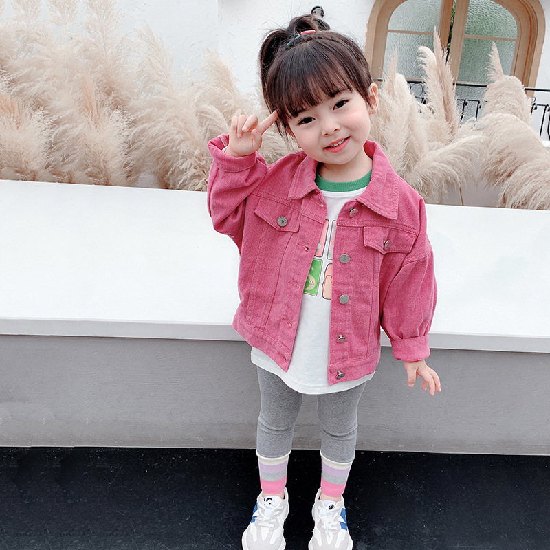 Women's Cowboy Jacket Trendy Spring and Autumn 2022 New Children's Autumn Top Baby Girls' Autumn Clothing 2005