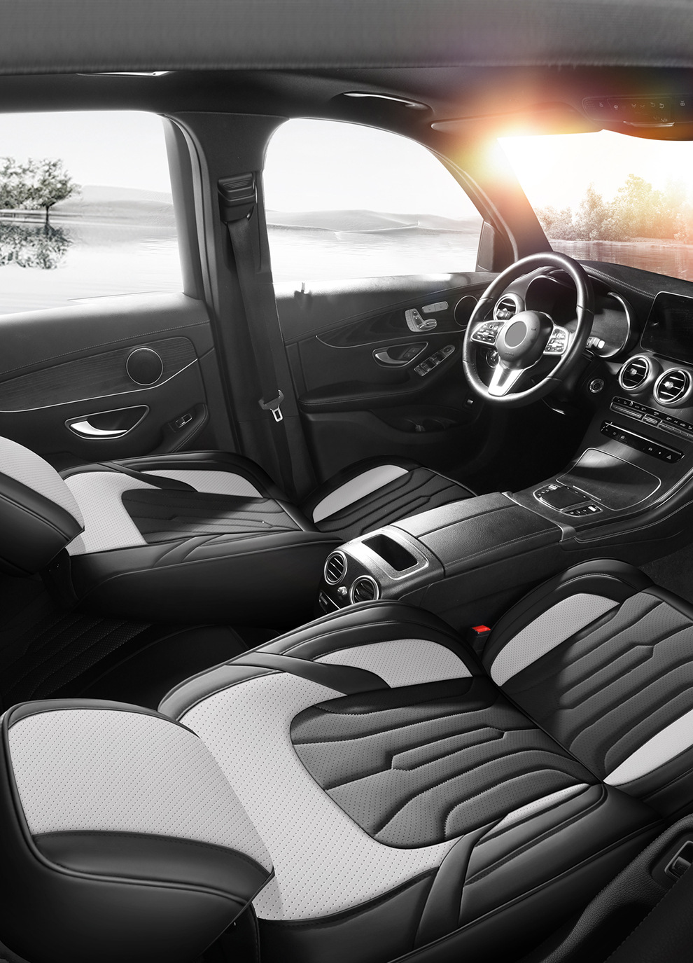 New Car Seat Cushion, Universal for All Seasons, Fully Enclosed Seat Cover, Full Leather Special Breathable Seat Cover, Summer Car Seat Cover