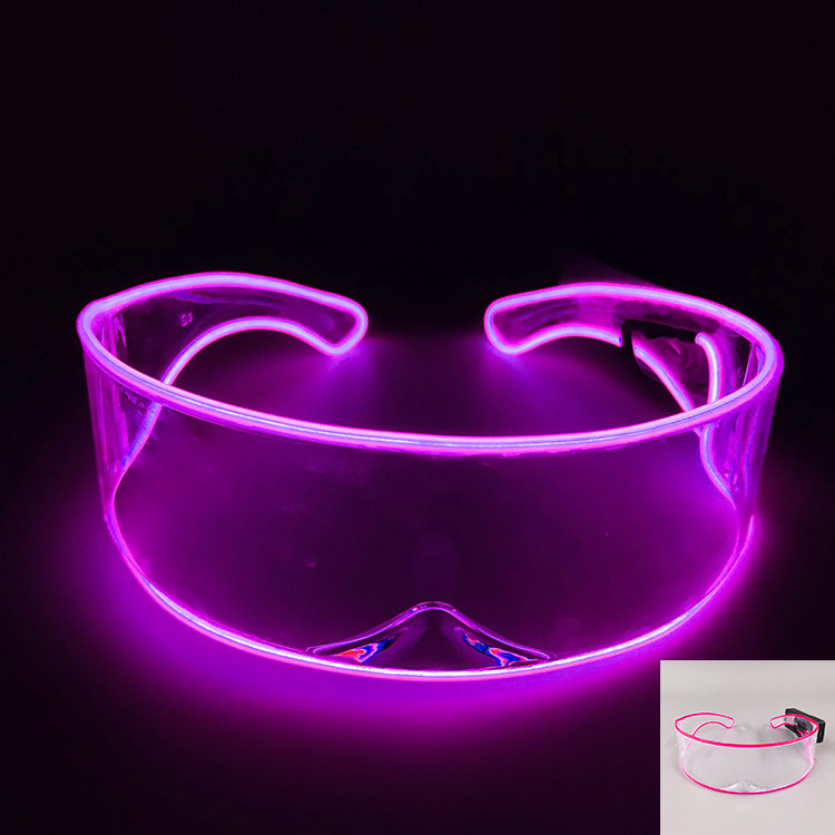 EL gafas luminosas de tecnología LED equipo de bungee gafas de luz nocturna de arco semicircular sílaba eléctrica atmósfera props de fiesta