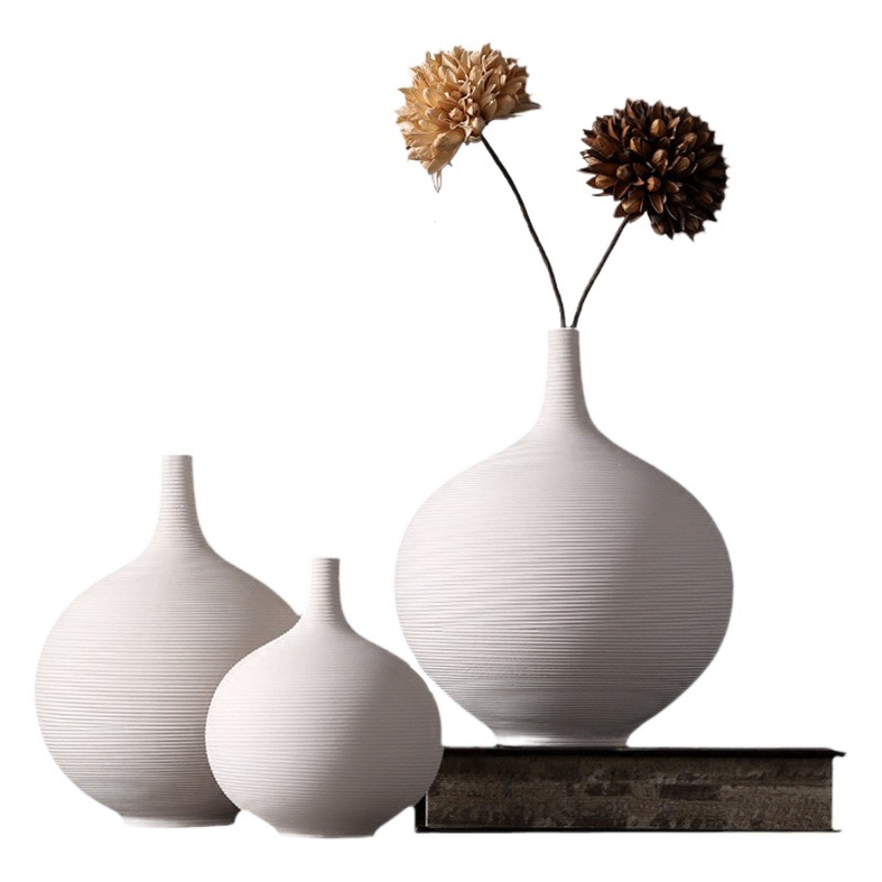 Nórdico creativo blanco florero de cerámica decoración del hogar sala de estar TV gabinete Estudio vino gabinete decoración B & B Decoración