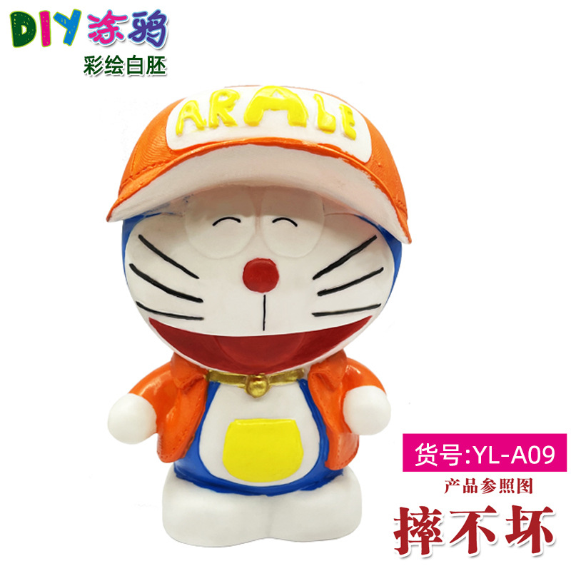 Gran vinilo yeso muñeca embrión blanco al por mayor puntada alcancía gran puntada artesanal DIY colorear blanco