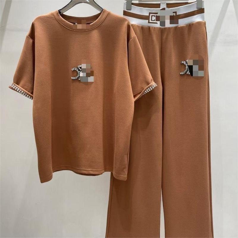 夏の新しいハイエンドダイヤモンドビーズロゴ半袖TシャツレディースラウンドネックトップNanyouブティック|undefined