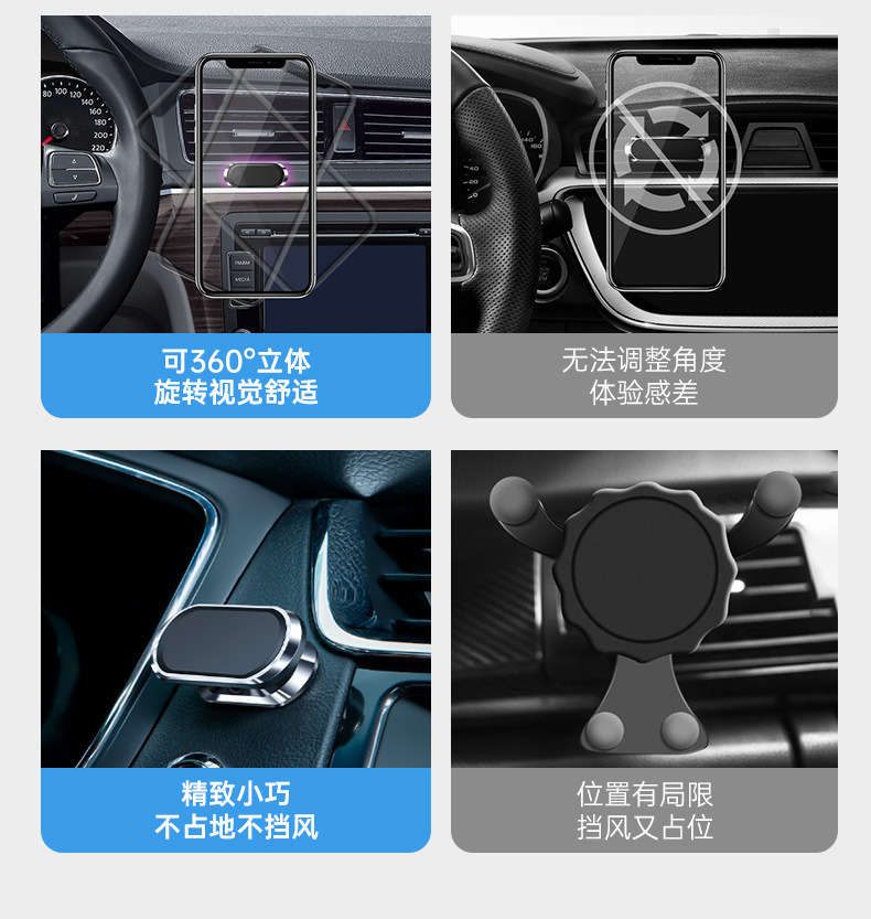 Wholesale Car Magnetic Mount with Strong Magnetic Attachment 360 ° Rotating and Adjustable F16 Metal Magnetic Car Phone Navigation Mount