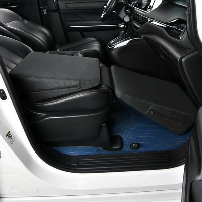 Car Travel Foldable Flat Lying Mat Mattress for Self-Driving Nap, Filling Mat for Front and Rear Passenger Sleeping (Other Automotive Interior Supplies) - standard-breathable-mesh-that-doesnt-make-you-sweaty-classic-black